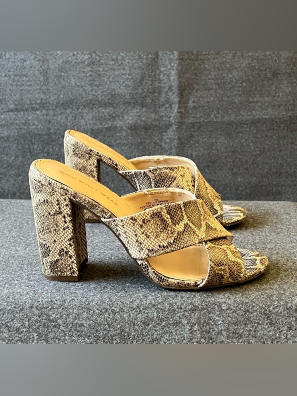 Who What Wear Mules Snakeskin Print